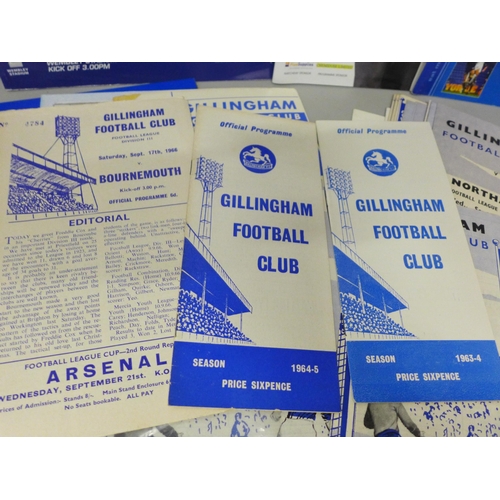 630 - Thirty-three Gillingham home and away programmes, 1950s onwards, including 2009 League 2 play-off fi... 