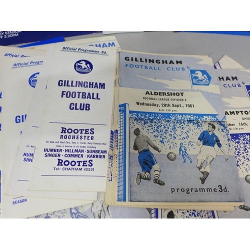 630 - Thirty-three Gillingham home and away programmes, 1950s onwards, including 2009 League 2 play-off fi... 