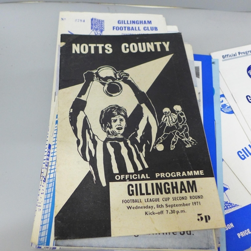 630 - Thirty-three Gillingham home and away programmes, 1950s onwards, including 2009 League 2 play-off fi... 