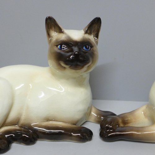 631 - Two Beswick Siamese cats, 1558 and 1559 backstamps