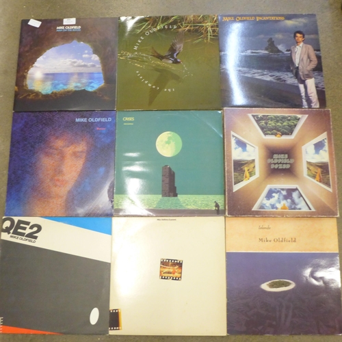 655 - Eleven Mike Oldfield LP records including a box set and three Yes LP records