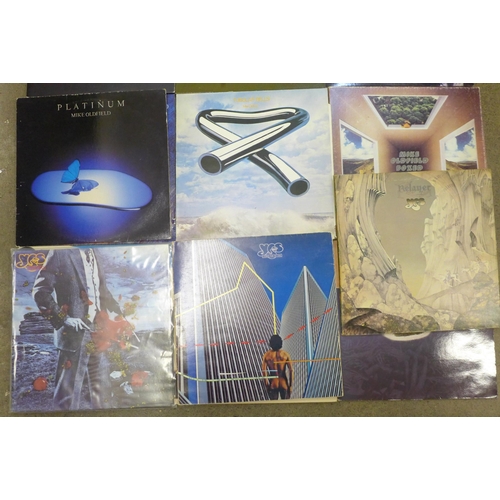 655 - Eleven Mike Oldfield LP records including a box set and three Yes LP records