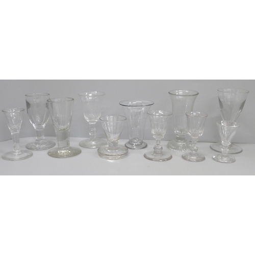 658 - A collection of eleven late 18th century/early 19th century glasses