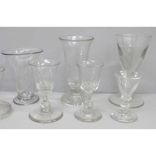 658 - A collection of eleven late 18th century/early 19th century glasses