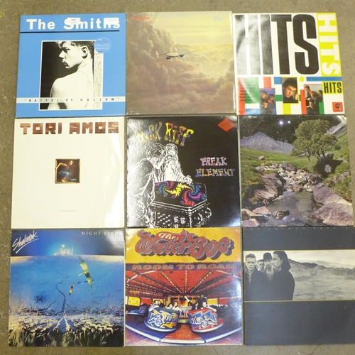 668 - Eighteen LP records from 1980s and 1990s including The Smiths, The Waterboys, U2, etc.