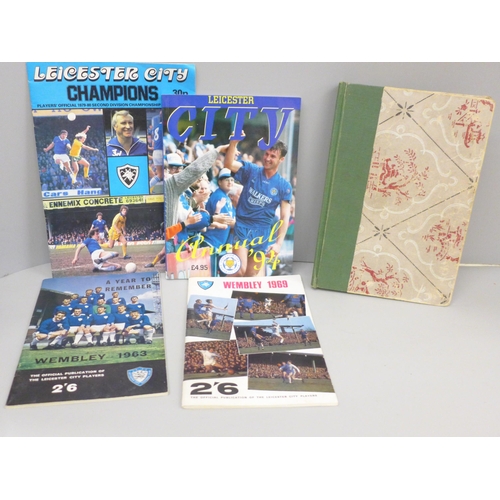 677 - Leicester City 1950s programmes (bound) and other related commemoratives