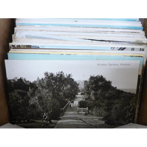 684 - A box of postcards, vintage to modern