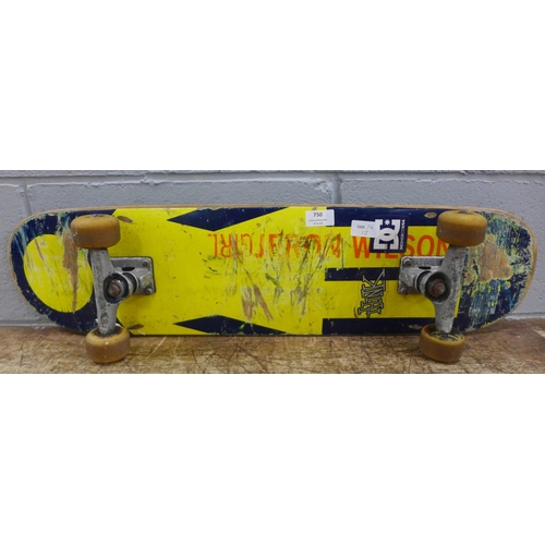 750 - A 1980s skateboard with Venture skateboard trucks