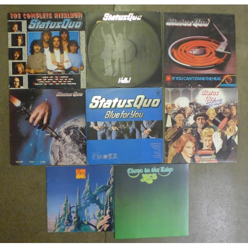 752 - Status Quo and Yes LP records, CD set, From The Makers Of blue tin box set, etc.