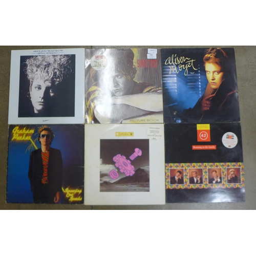 754 - Twelve 1980s LP records, Simply Red, Yazoo, Graham Parker, Level 42, etc., and a Bauhaus 12