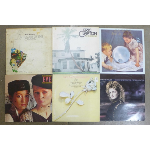 754 - Twelve 1980s LP records, Simply Red, Yazoo, Graham Parker, Level 42, etc., and a Bauhaus 12