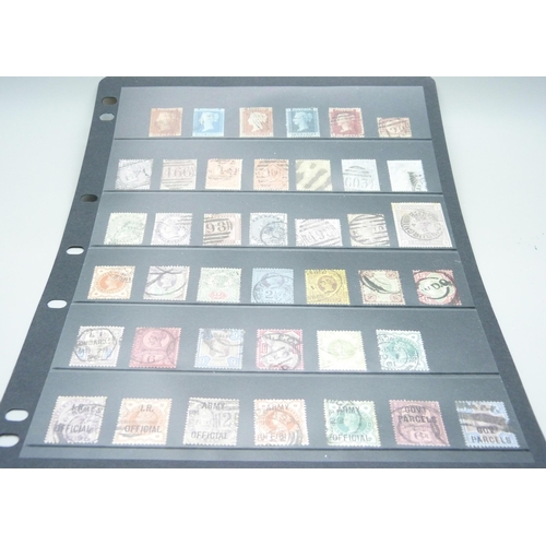 801 - Stamps;- Queen Victoria used stamps on stock sheet