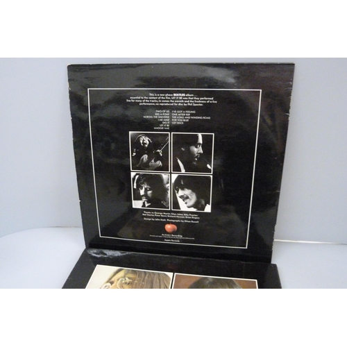 810 - The Beatles Let It Be box set, PXS1, comprising album, red apple logo, soft back book, and Garrod & ... 