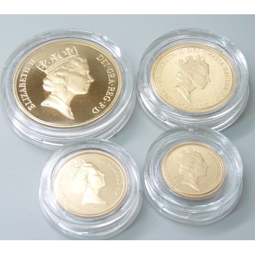 929 - The Royal Mint 1995 UK Gold Proof Four Coin Sovereign Collection, No. 0317