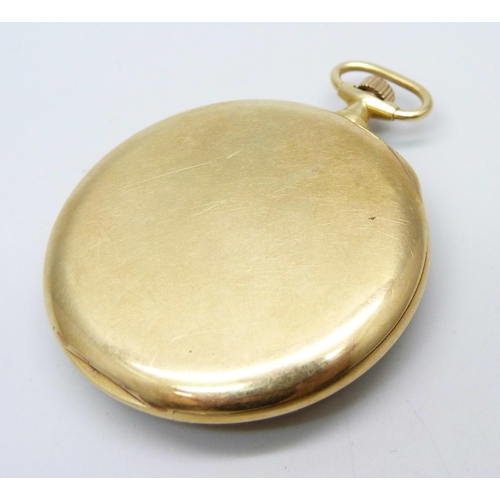 943 - An 18ct gold dress pocket watch, Sir John Bennett Ltd, London, the case hallmarked London 1922, tota... 