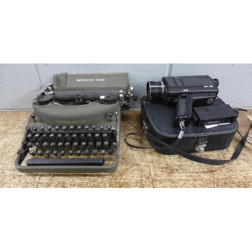 980 - A Remington typewriter, a cine camera and a Kodak Instamatic **PLEASE NOTE THIS LOT IS NOT ELIGIBLE ... 