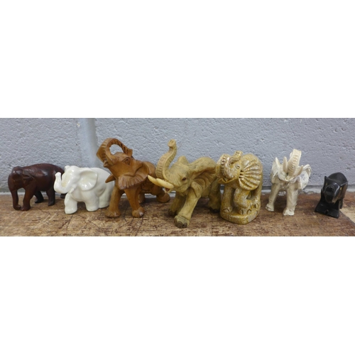 983 - A collection of model elephant figures and a pair of horse figures **PLEASE NOTE THIS LOT IS NOT ELI... 