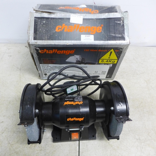 2107 - A Challenge PGB150M1 240V, 150W bench grinder with box