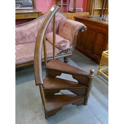 101 - A set of Victorian style mahogany library steps