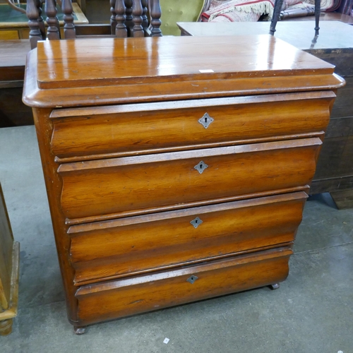 119 - A 19th Century Biedermeier pitch pine chest of drawers