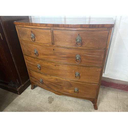 108 - A George III mahogany bow front chest of drawers