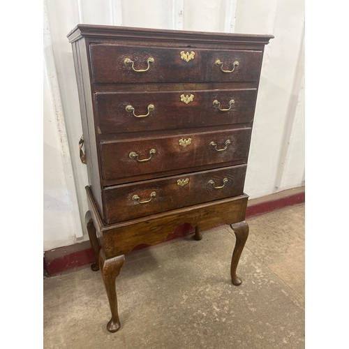 110 - A George II oak chest on stand