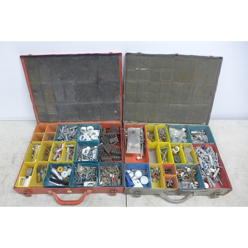 2119 - Two cases of DIY consumables - screws, nails and wall plugs, etc.