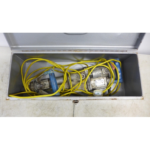 2125 - A BECK model 5 mini ventilator fume extractor, a 240V Kango type 950 breaker and a petrol driven Atl... 