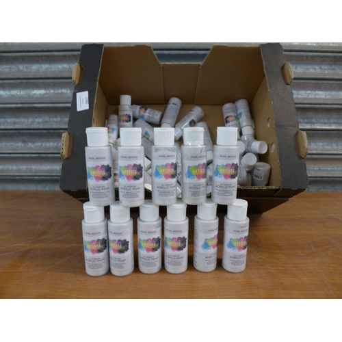 2386 - A box of approx 40 bottles of Docrafts Artiste pearl medium acrylic paints (59ml per bottle)