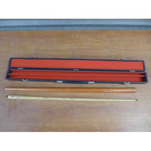 2393 - A two part snooker cue with case