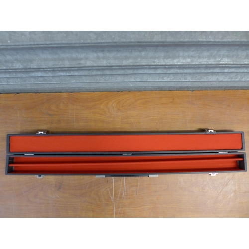 2393 - A two part snooker cue with case