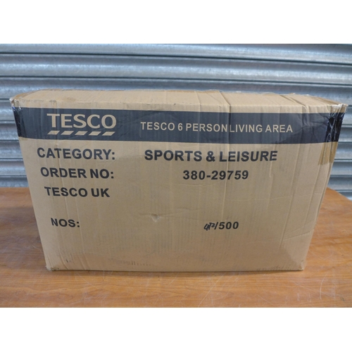 2395 - Two Tesco 6 person living area tents  *This lot is subject to VAT