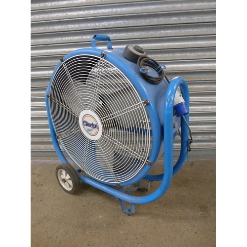 2410 - A Clarke Air CAM5002 240V Blue Plug box fan and a Clarke Air CAM6000 230v box fan