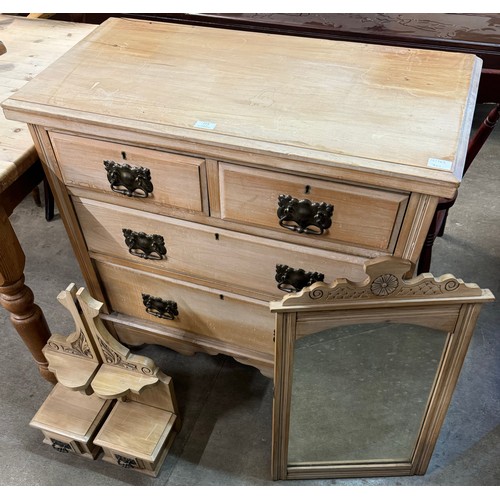 223 - An Edward VII satin birch dressing chest