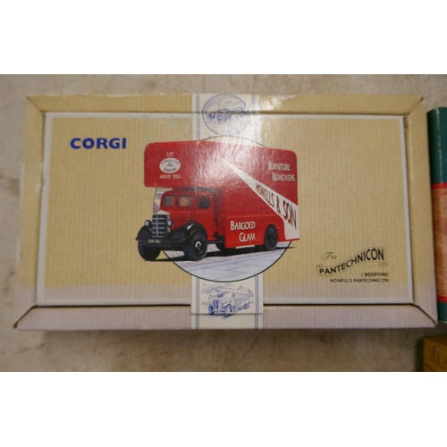 2208 - A collection of 4 vintage Corgi cars in boxes with paperwork including an Atkinson open pole truck s... 