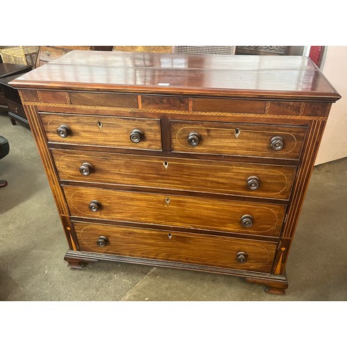 107 - A George III inlaid mahogany chest of drawers