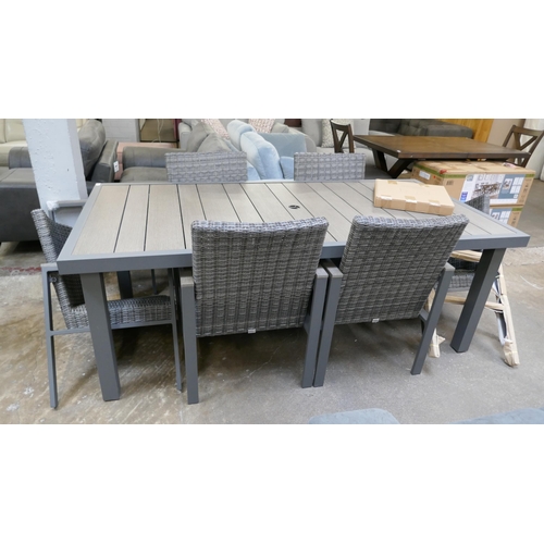 1402 - Maricopa 7Pc Woven Dining set   , Original RRP £1249.99 + vat  (4203-19) - damaged table, missing so... 