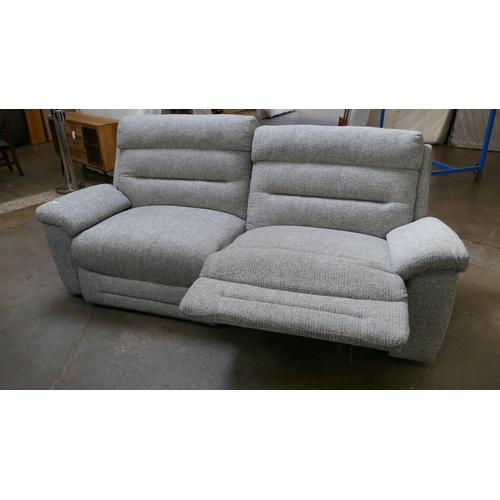 1408 - A grey weave dual reclining four seater sofa