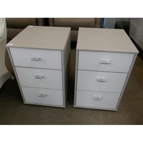 1413 - A pair of glass fronted bedside chests  * This lot is subject to VAT