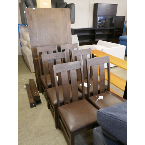 1435 - Milan 7Pc Slat Dining Setslat Back Chairs , Original RRP £1083.33 + vat - missing some fixings (4203... 