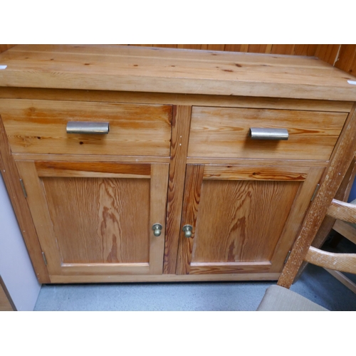 1452 - A pine dresser with table and five chairs