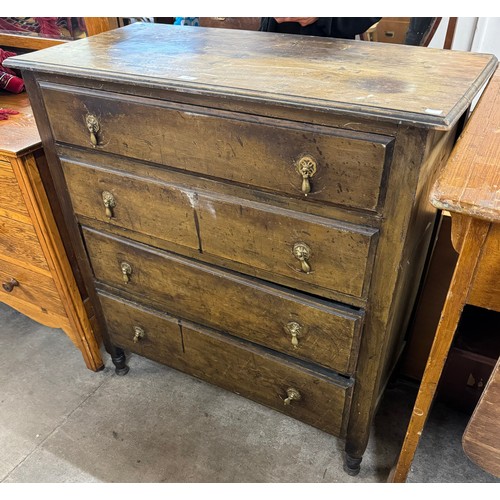 228 - An early 20th century beech chest of drawers