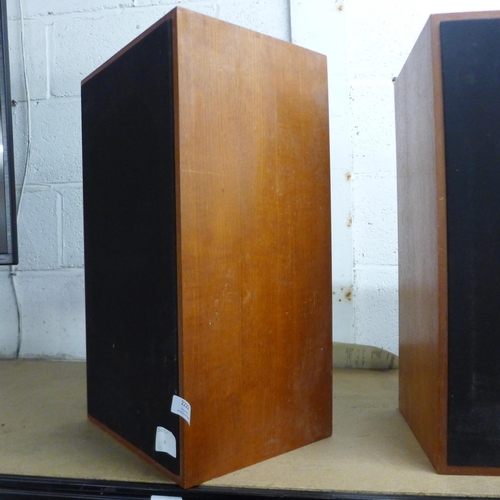 2222 - A pair of large wooden cased speakers