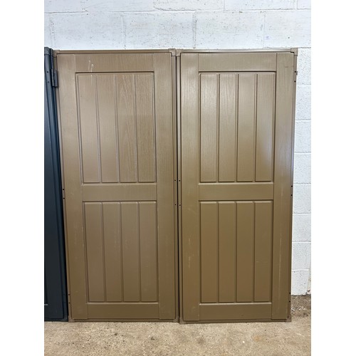 2353 - A pair of brown plastic shed doors