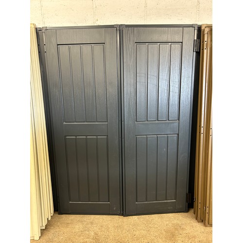 2358 - A pair of grey plastic shed doors