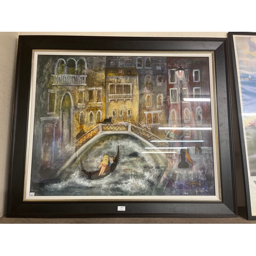 326 - A signed Rosa Sepple limited edition print, La Serenata, Venice, no.32/95, framed