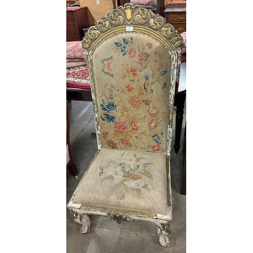 207 - A 19th Century French gilt and fabric upholstered prie dieu