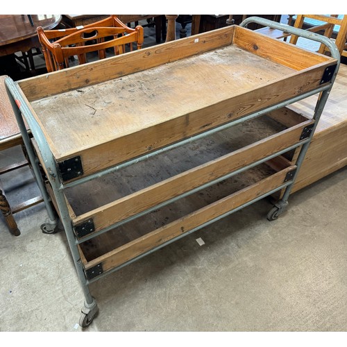 253 - An industrial tubular metal framed trolley