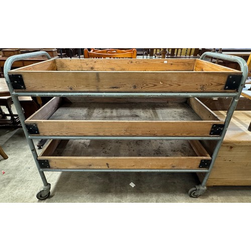 253 - An industrial tubular metal framed trolley