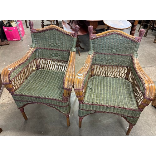 260 - A pair of French style wicker chairs